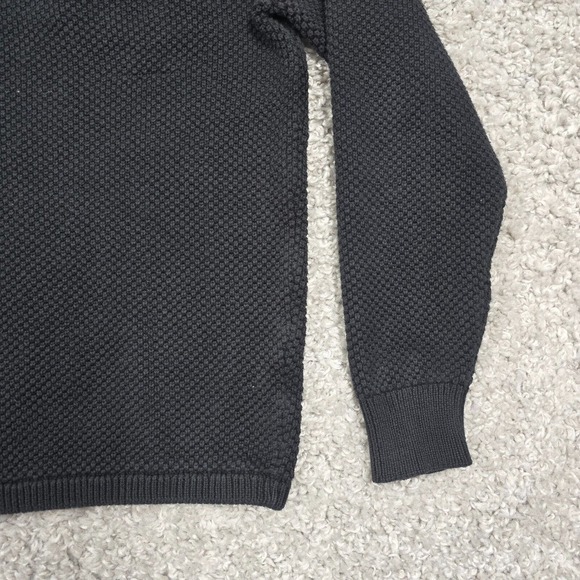 J Crew Sweater Mens‎ Medium Blue Thermal Knit Long Sleeve 1/4 Snap Cotton READ - Picture 3 of 13